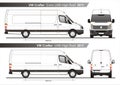 VW Crafter Extra LWB and LWB High Roof Furgon Van 2011 Blueprint Royalty Free Stock Photo