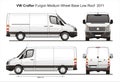 VW Crafter MWB Low Roof Furgon Van 2011 Blueprint Royalty Free Stock Photo