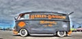 VW Kombi painted in Harley Davidson Colors Royalty Free Stock Photo