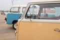 VW Kombis parked at Scheveningen beach Royalty Free Stock Photo