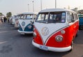 VW van owners gathering at volkswagen club meeting Royalty Free Stock Photo