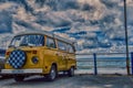 VW Westfalia Portreath Cornwall in UK Royalty Free Stock Photo