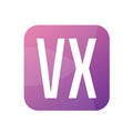 VX Letter Logo Design With Simple style