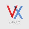 VX logo letters with & x22;blue and red& x22; gradation
