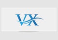 VX logo. Monogram letter VX logo design Vector. VX letter logo design