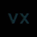 VX Monogram Lines Style Blue Light Vector