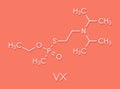 VX nerve agent molecule chemical weapon. Skeletal formula.