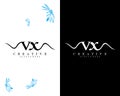 Vx, xv letters creative handwriting Logo design Template Vectof