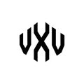 VXV letter logo design with polygon shape. VXV polygon and cube shape logo design. VXV hexagon vector logo template white and Royalty Free Stock Photo