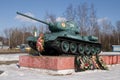 Monument to the Russian T-34 tank