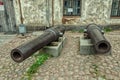 Vyborg Castle. The old cannons in Lower Yard.