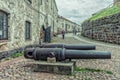 Vyborg Castle. The old cannons in Lower Yard.