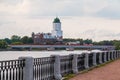 Vyborg Castle and Petrovsky Bridge in Vyborg