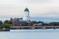 Vyborg Castle and Petrovsky Bridge in Vyborg