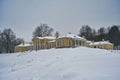 Monrepos Estate building in Vyborg town in winter