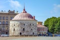 Vyborg, an old Round tower on the Market square