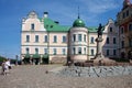 Vyborg, Russia - July, 2021: Vekrut`s House - a former merchant`s house on the Old Town Hall Square