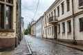 Vyborg, Russia, 08/24/2017. Street in the old city center