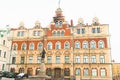 Vyborg Russian Federation 01/05/2017. Vyborg Town Hall in the city center with a monument to Torgils Knutsson