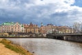 , Vyborg town hall building with monument to Torgils Knutsson