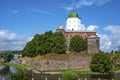 Vyborg, view of the old castle from Severny Val street Royalty Free Stock Photo