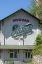 Steiger brewery (Pivovar Steiger) in Vyhne, Slovakia Royalty Free Stock Photo