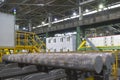 Vyksa, Russia: 12.23.2018. Steel billets for rolling mill in the workshop of metallurgical plant