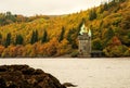 Vyrnwy lake straining tower in autumn