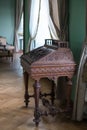 Vyshnivets, Ukraine - June 10 2016: Interior of Vyshnevetsky family palace in Ternopil region