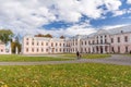 Vyshnivets, Ukraine - October 29, 2023. A beautiful view of the Vyshnivetsky Palace in the village of Vyshnivets, Ternopil Region