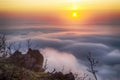 Little Carpathians,Slovakia, sunrise on the hill peak