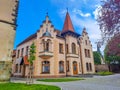 Vysoke Myto- Czech- 25 April 2024: The center of old town with beautiful houses