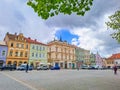 Vysoke Myto- Czech- 25 April 2024: The center of old town with beautiful houses