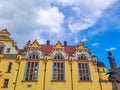 Vysoke Myto- Czech- 25 April 2024: The center of old town with beautiful houses