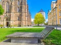 Vysoke Myto- Czech- 25 April 2024: Church of St. Lawrence, Gothic structure