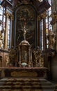 VYSOKE MYTO, CZECH REPUBLIC - Sept. 09. 2018. Church of St. Lawrence, Koatel svateho Vavrince, Vysoke Myto. Interior Gothic church