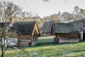 Vysoky Chlumec,Czech republic-December 30,2020.Open-air museum of rural buildings.Folk architecture in the Central Bohemian Royalty Free Stock Photo