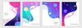 Set of modern colorful templates with gradient for banners, cards, posters, brochures, presentations, covers, flyers. Royalty Free Stock Photo