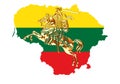 Vytis Lithuania symbol an armored rider on a horse Lithuania map, flag.