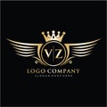 VZ Letter Initial with Royal Wing Logo Template