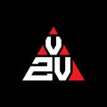 VZV triangle letter logo design with triangle shape. VZV triangle logo design monogram. VZV triangle vector logo template with red