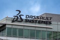 Logo on the headquarters building of Dassault SystÃÂ¨mes, VÃÂ©lizy-Villacoublay, France