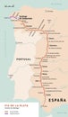 VÃÂ­a de la Plata map. Camino De Santiago, Spain.