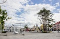 VÃÂµru, VÃÂµrumaa/Estonia-06JUL2020: Main city square of VÃÂµru in Estonia, Europe.
