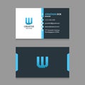 W Abstract Letter logo with Modern Corporate Business Card design Template VectorN Royalty Free Stock Photo