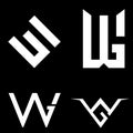 W and G letter based set vector symbol Royalty Free Stock Photo