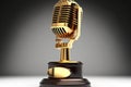 w isolated microphone Gold concept award journalism Music Royalty Free Stock Photo