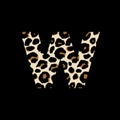 W letter - animal print and gradient design, vector