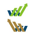 W Letter Arrow Logo Template Illustration Design. Vector EPS 10 Royalty Free Stock Photo