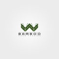 W letter, Bamboo logo template, creative vector design for business corporate,nature, elements, illustration